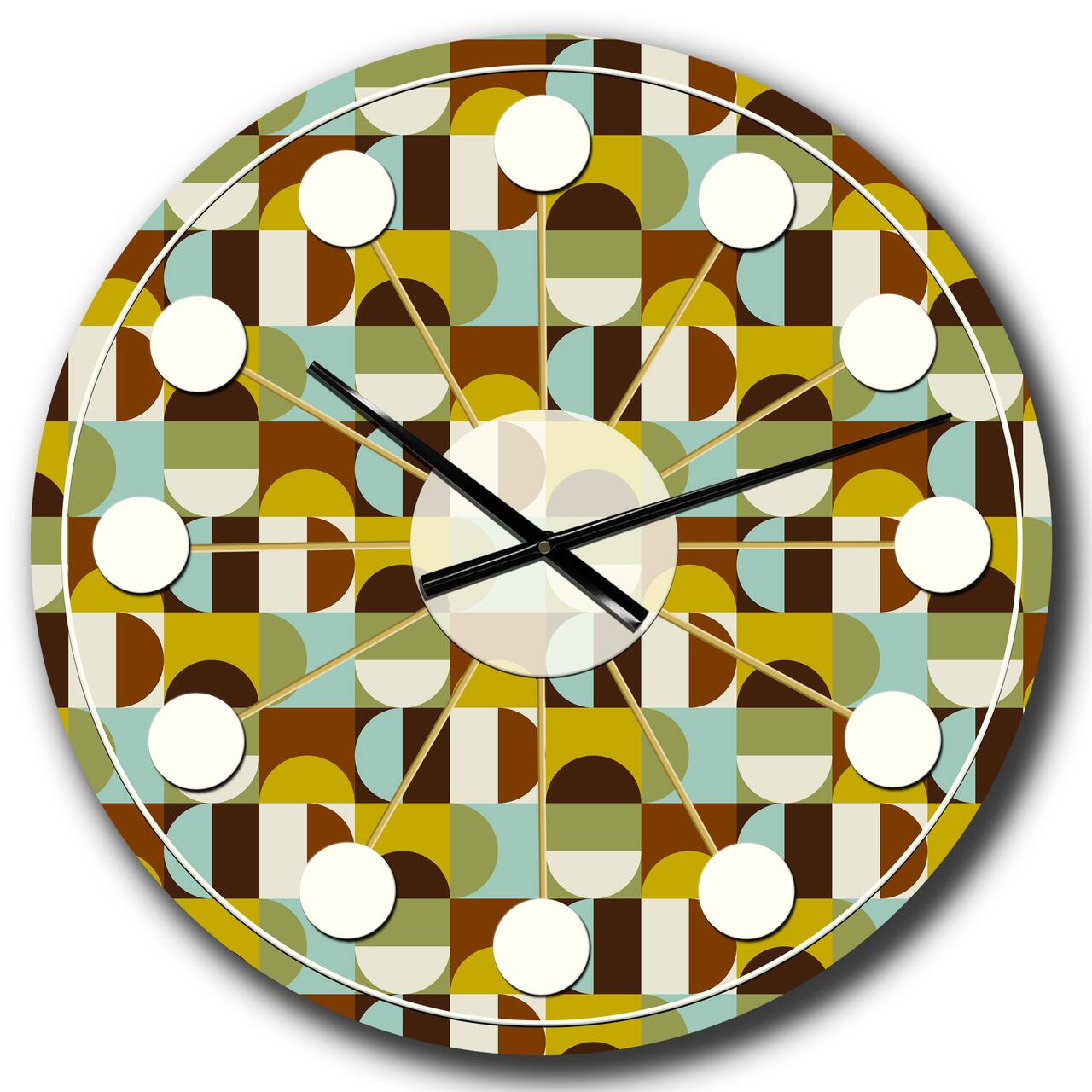 Designart 'Retro Polka Dots I Mid-Century Modern Wall Clock